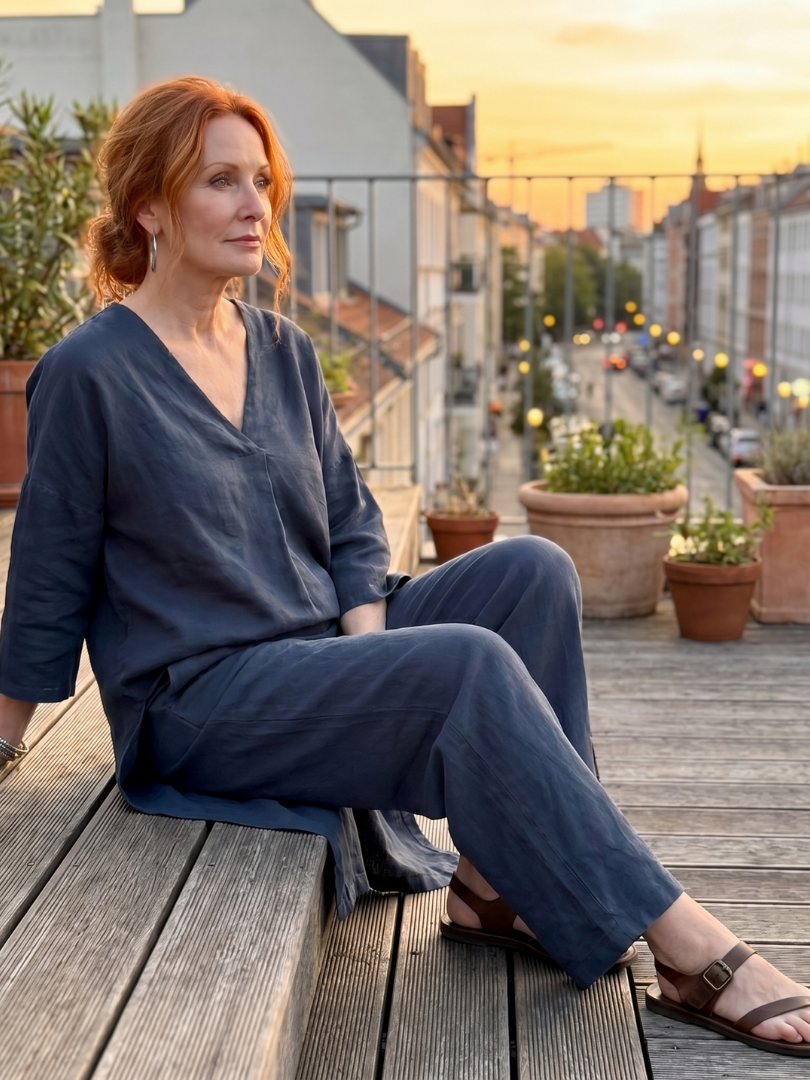 Onyx | Ensemble Haut Tunique Long et Pantalon Large