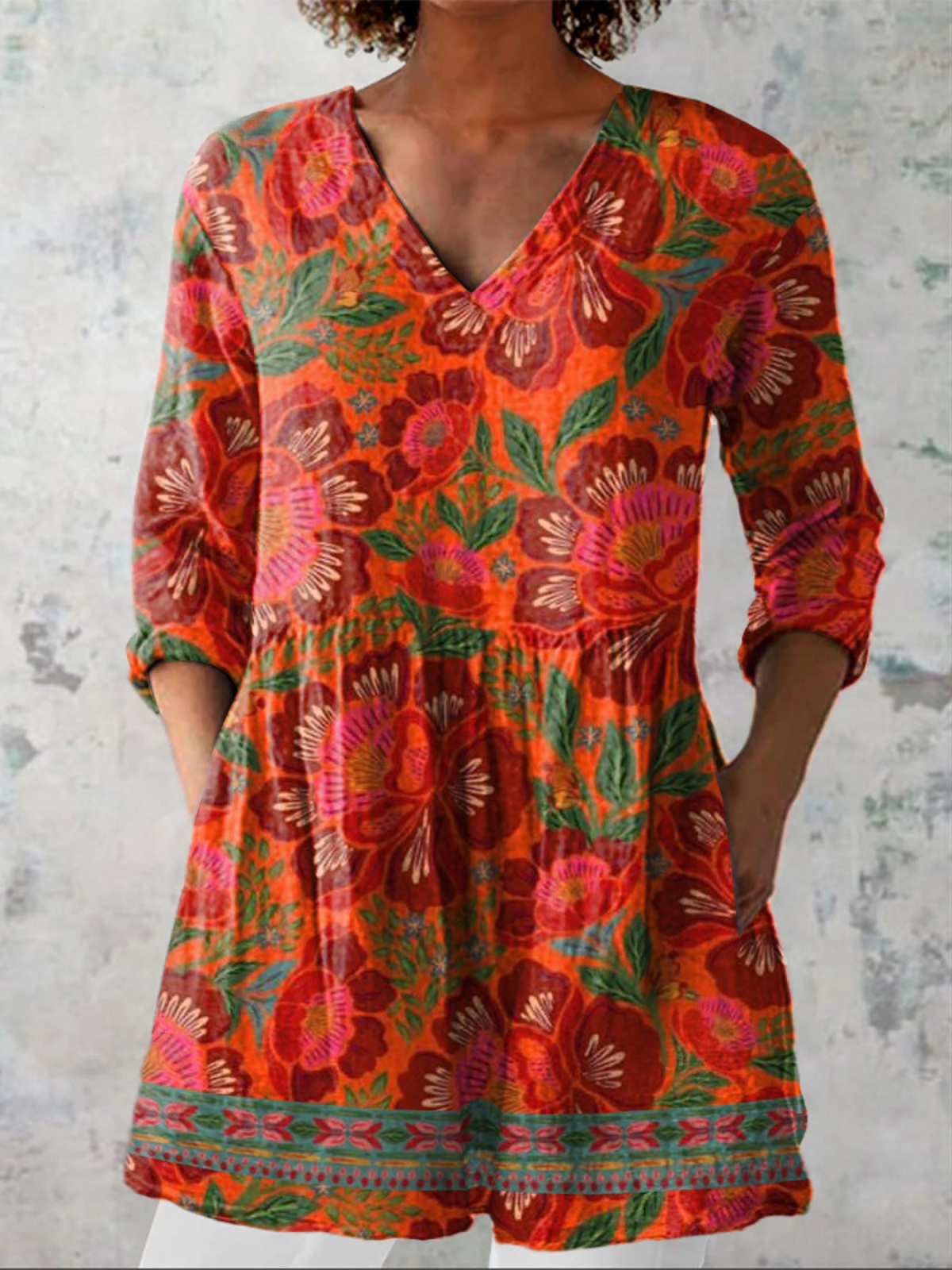 Marion | Blouse Longue avec Col en V