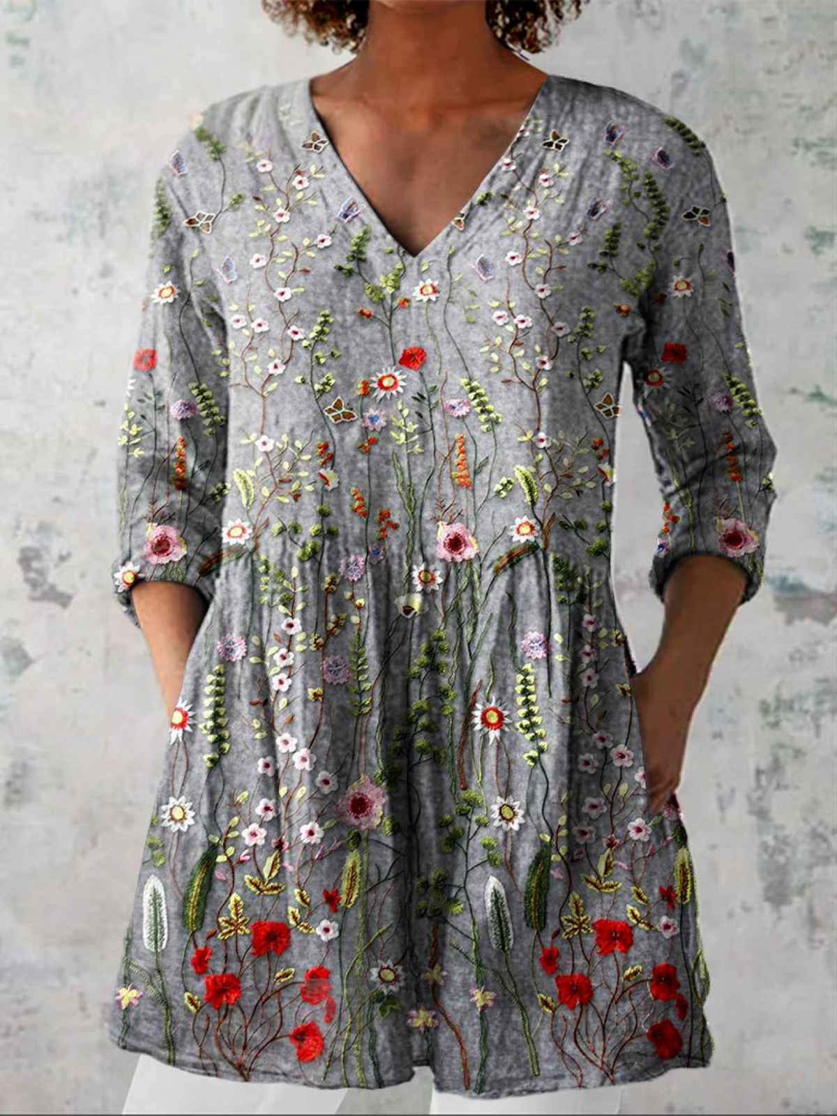 Amélie | Blouse Longue avec Décolleté en V