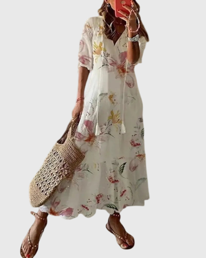 Sofia | Robe Maxi Vintage Bohème d'Été