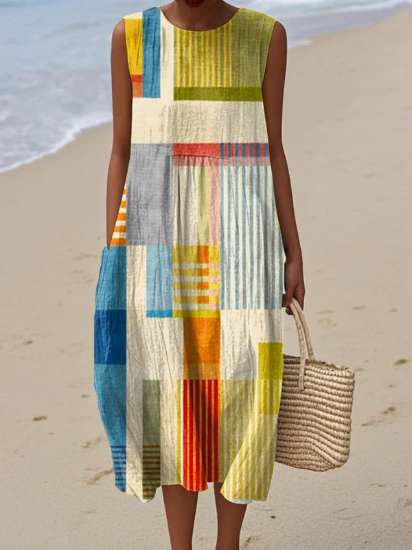 Robe mi-longue géométrique Eve™