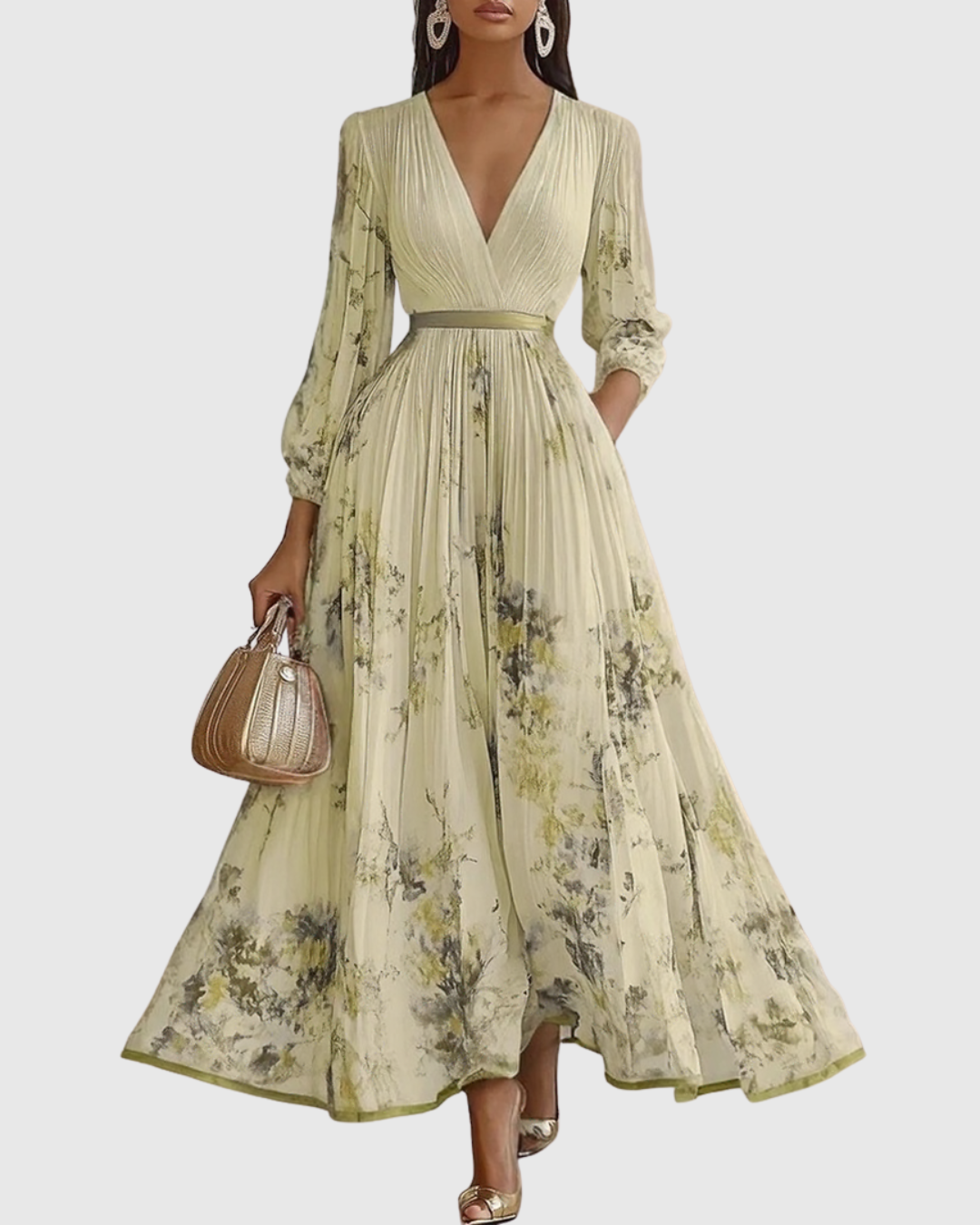 Rowella | Robe longue plissée élégante