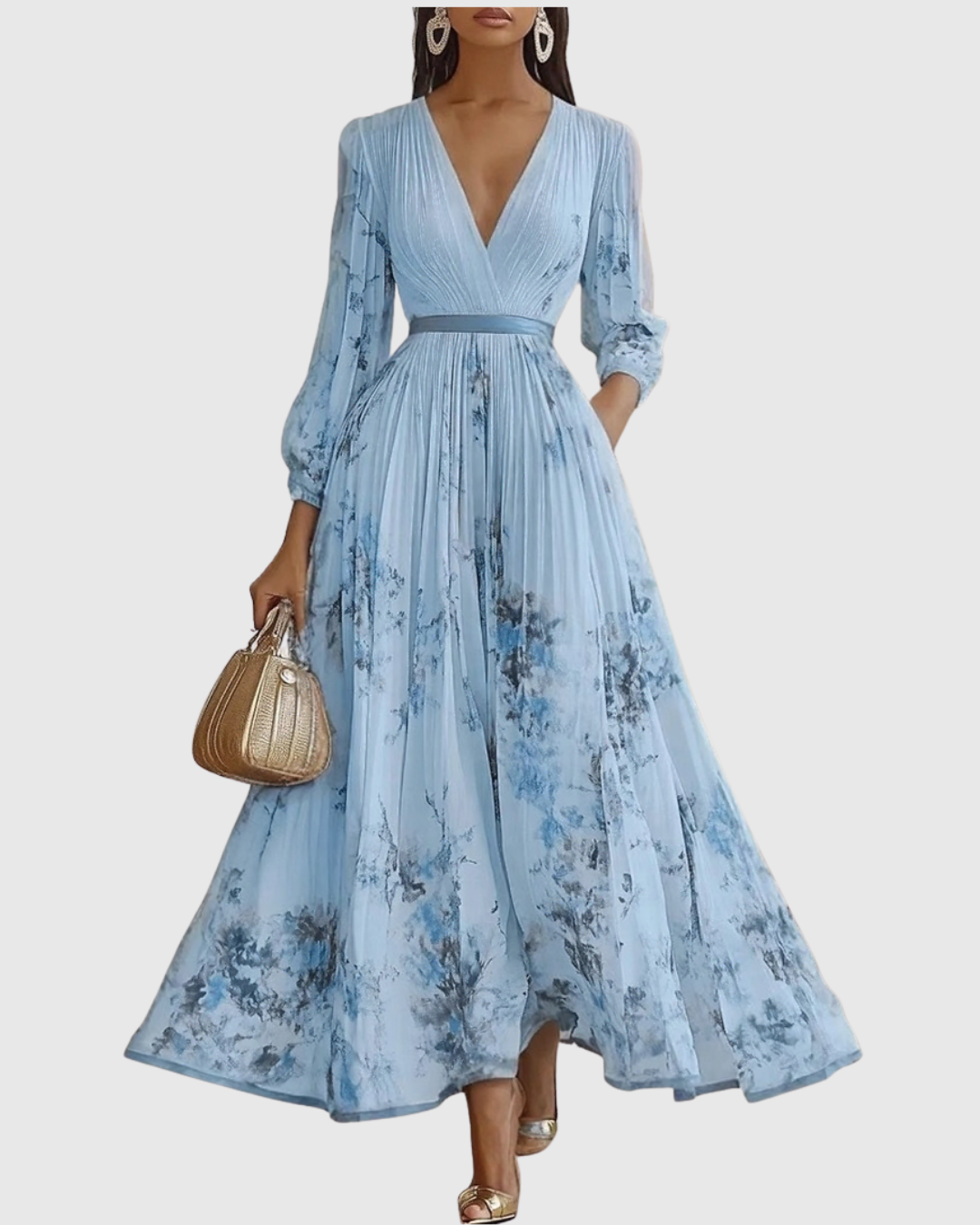 Rowella | Robe longue plissée élégante