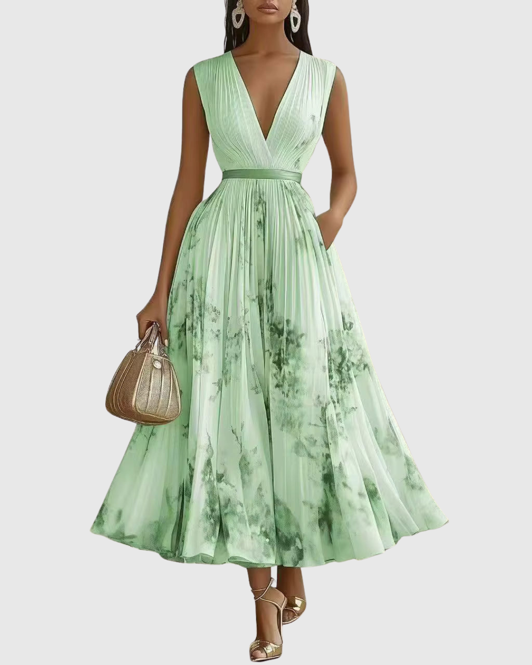 Rowella | Robe longue plissée élégante