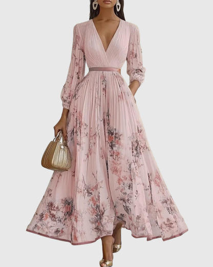 Rowella | Robe longue plissée élégante