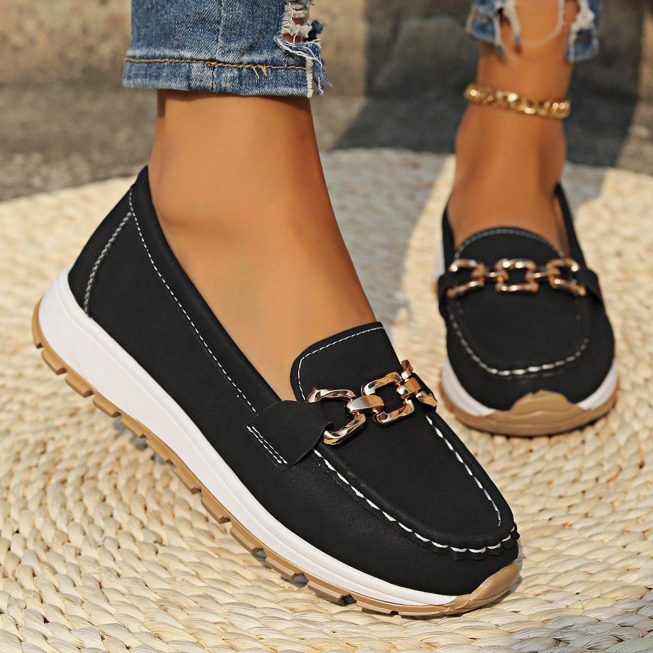 Ella - Mocassins Orthopédiques à Boucle Plate