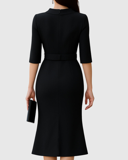 Blythewyn | Robe midi noire classique