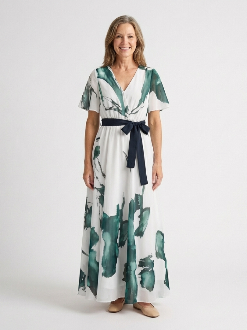 Madison | Robe Maxi à Manches Volantes et Ceinture