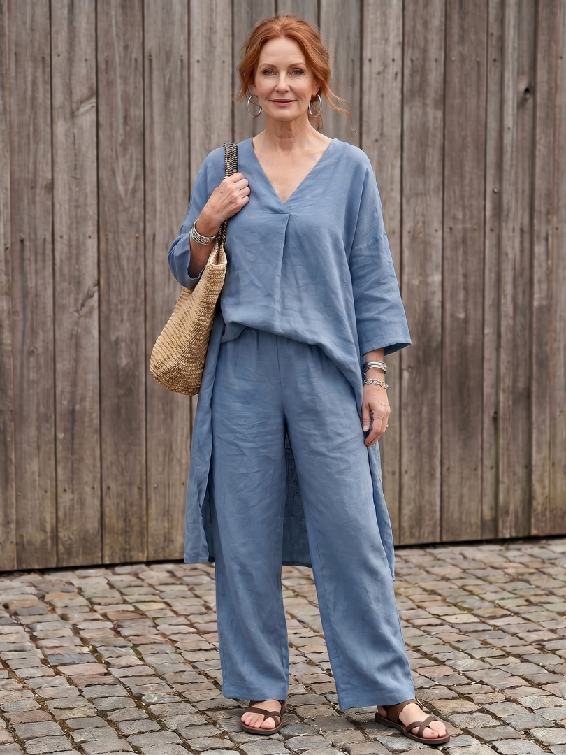 Onyx | Ensemble Haut Tunique Long et Pantalon Large