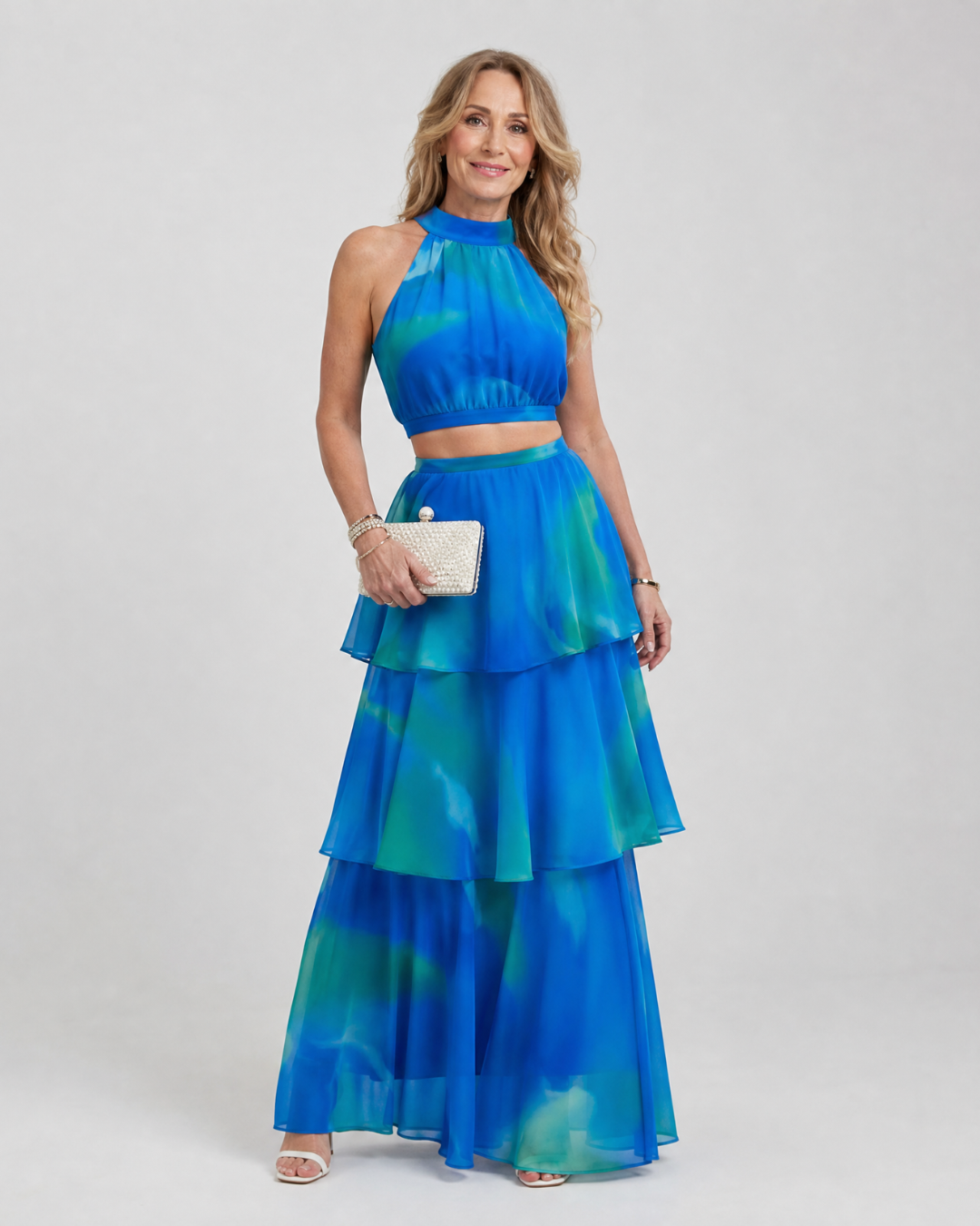 Mique | Robe maxi à découpes florales naturelles en halter