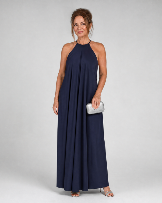 Shotle | Robe maxi fluide sans manches avec col doux