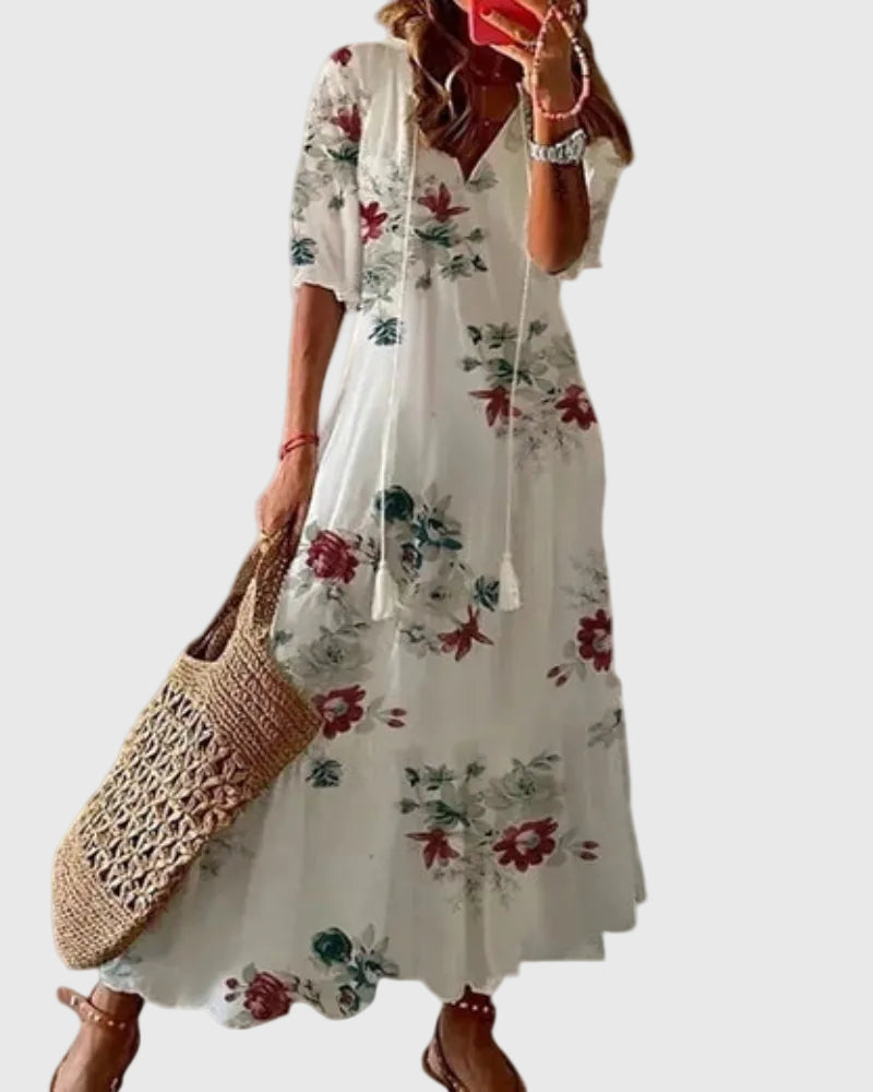 Sofia | Robe Maxi Vintage Bohème d'Été