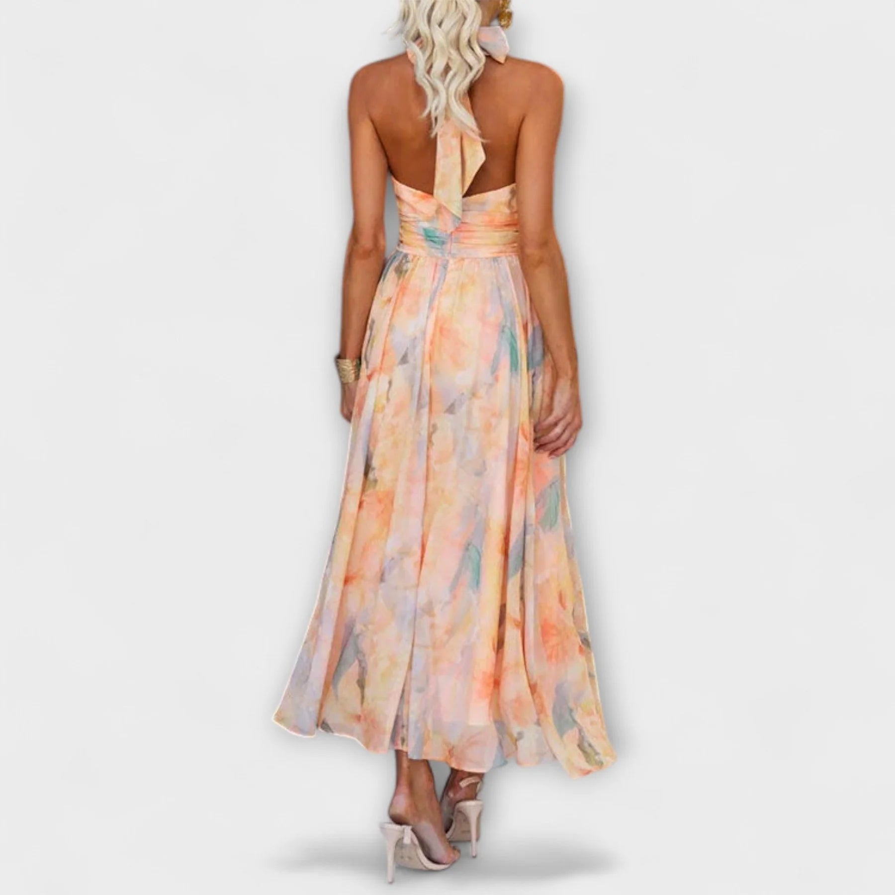 Adrielle™ | Elegant Halter Neck Maxi Dress