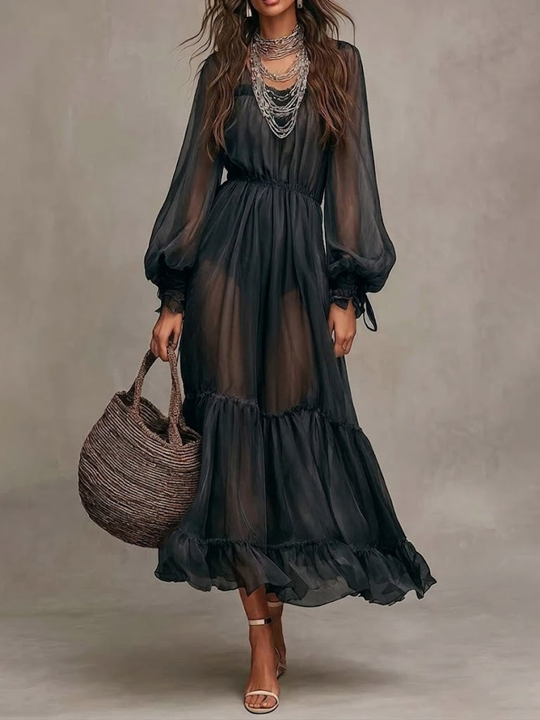 Gerda | Robe Midi Élégante à Col V
