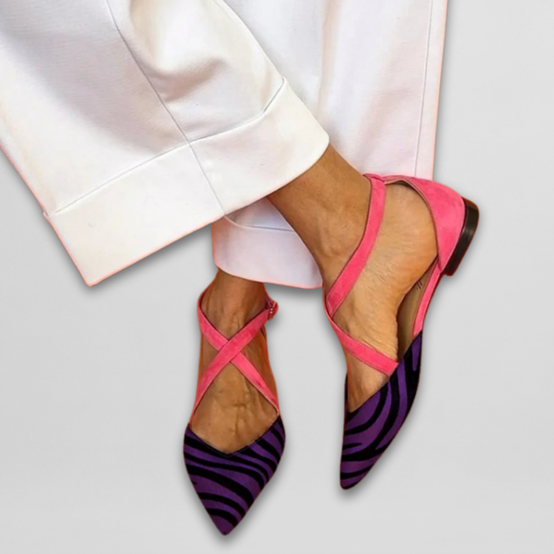 Emberly™ | Elegant Cross Strap Flats