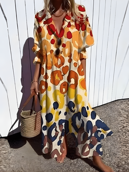 Faryvella™ | Robe longue décontractée à motif artistique