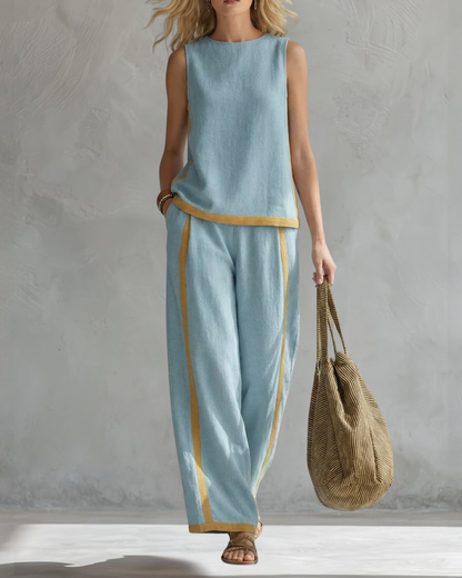 Ensemble de Deux Pièces Aurora en Lin Gris