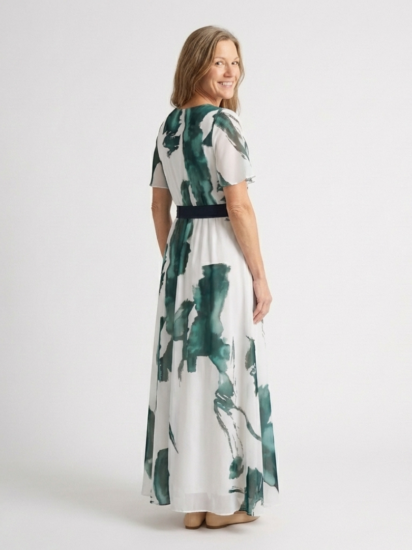 Madison | Robe Maxi à Manches Volantes et Ceinture