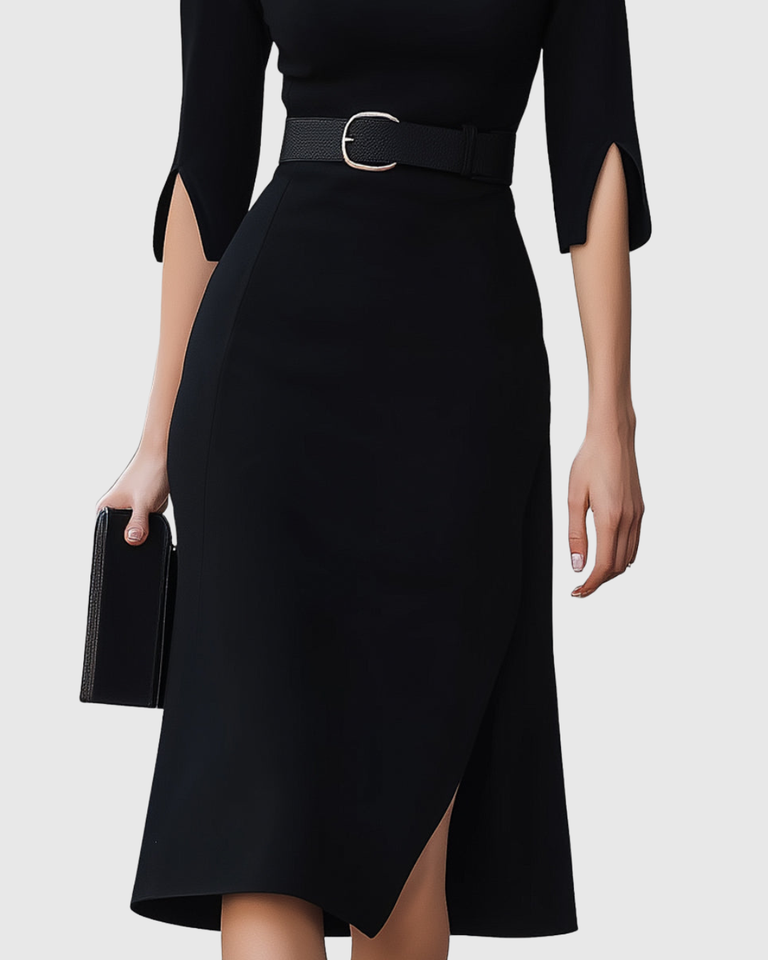 Blythewyn | Robe midi noire classique
