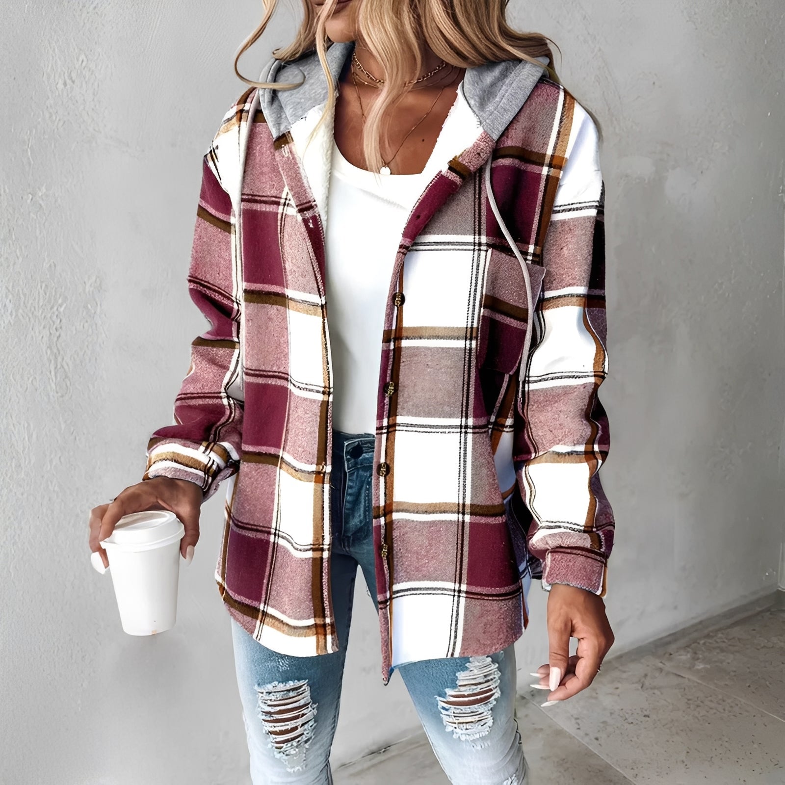 Brigitte | Cozy Plaid Jacket
