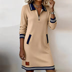 Astra | Sweater Dress with Zip Collar