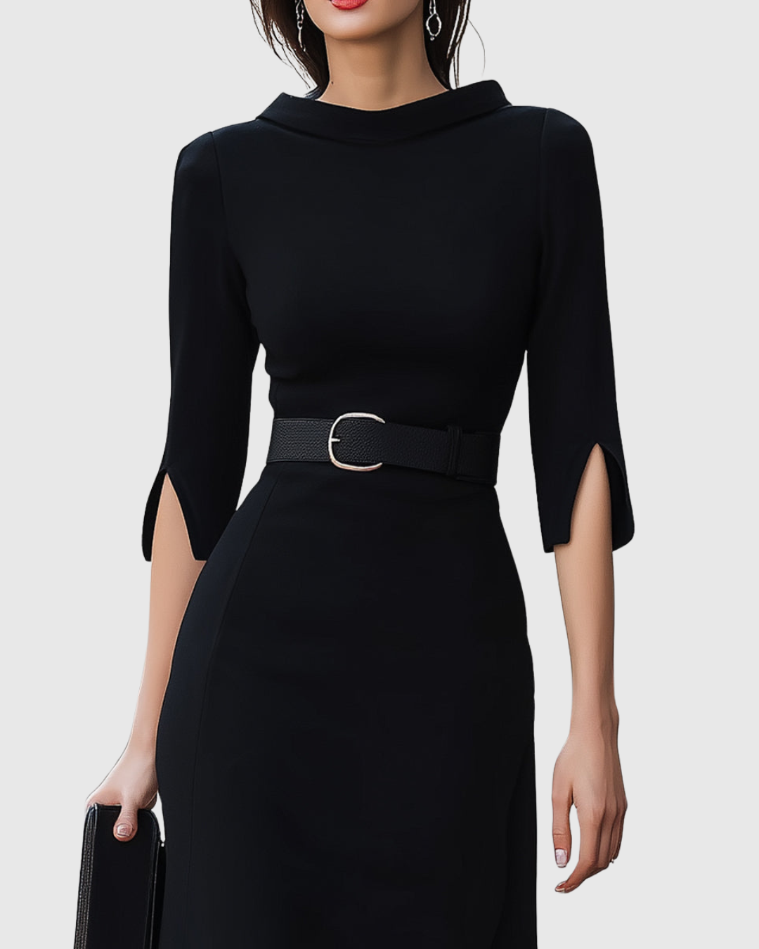 Blythewyn | Robe midi noire classique