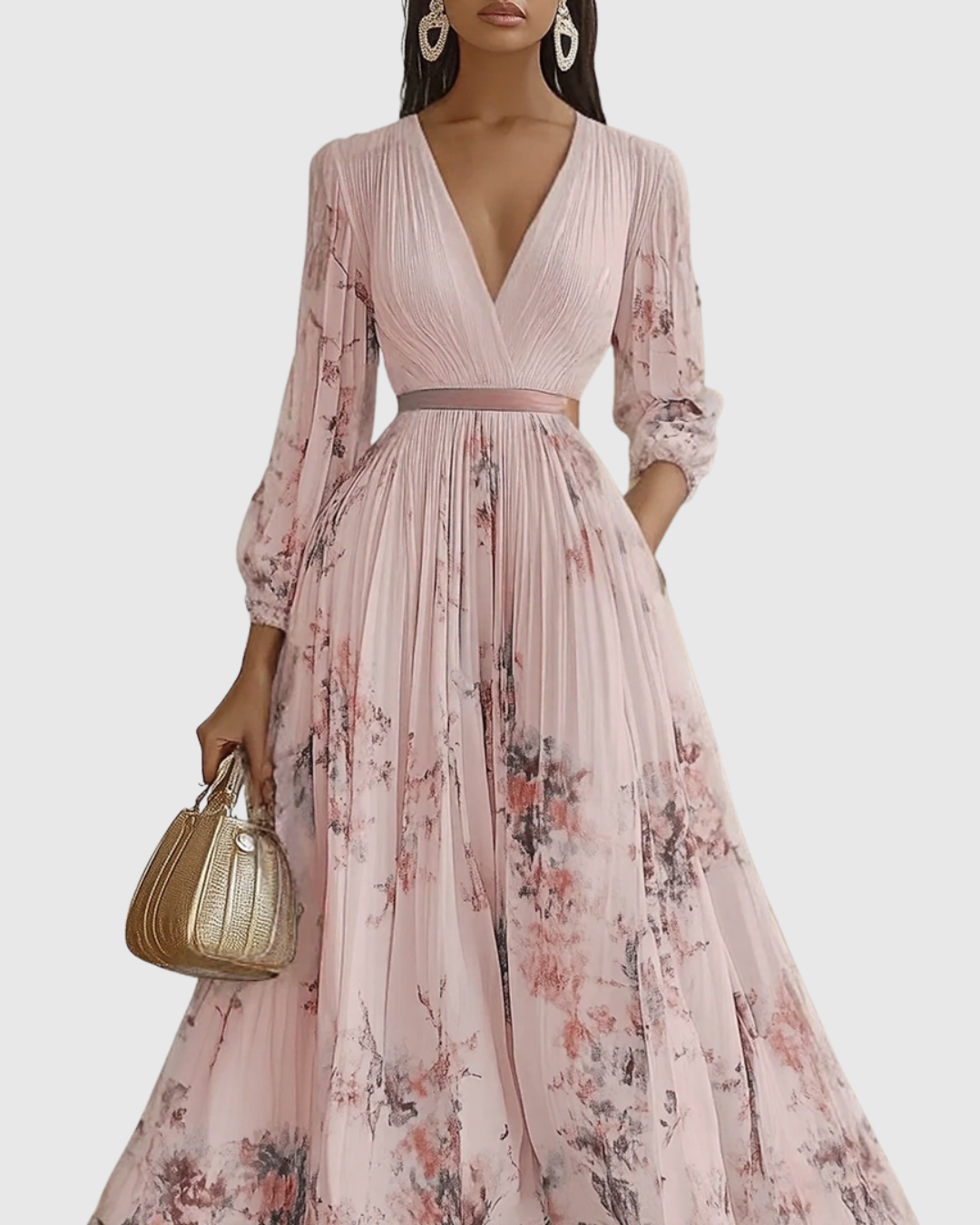 Rowella | Robe longue plissée élégante
