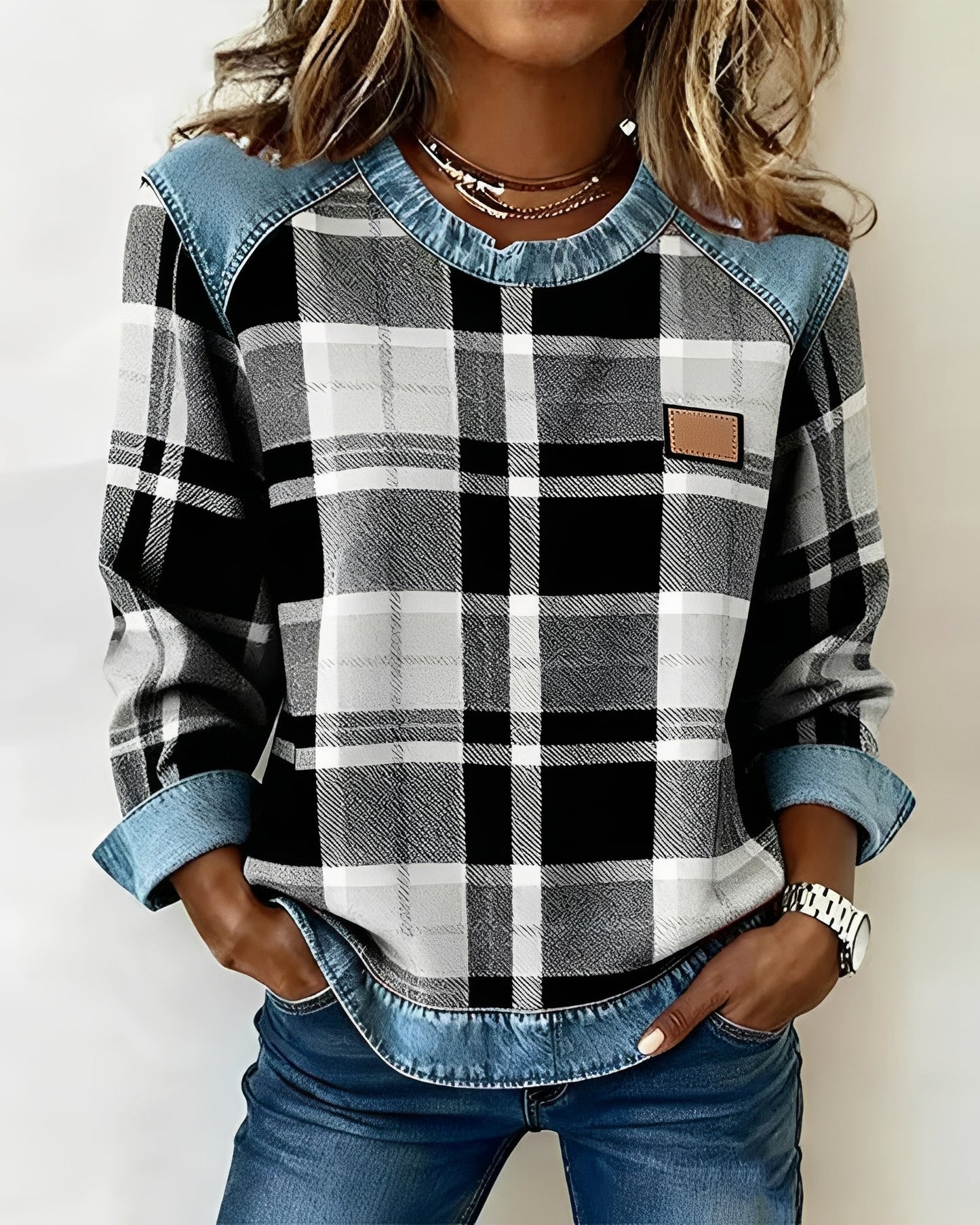 Avery | Pull en jean écossais
