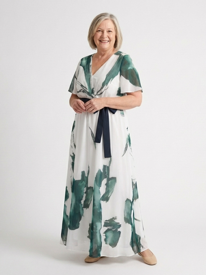 Madison | Robe Maxi à Manches Volantes et Ceinture