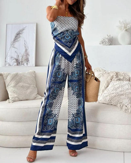 Helen | Ensemble de vêtements à la mode avec débardeur et pantalon prêt pour les vacances