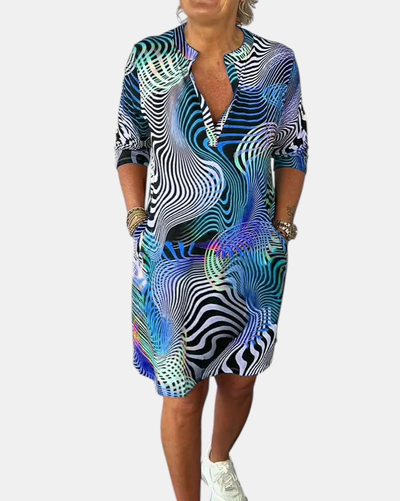 Jessica™ | Robe colorée à col en V