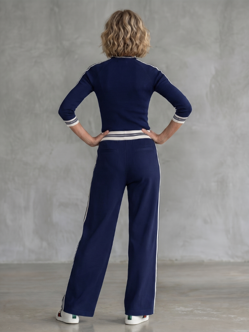Eirlys | Ensemble Haut à Manches Longues Ajusté et Pantalons Large