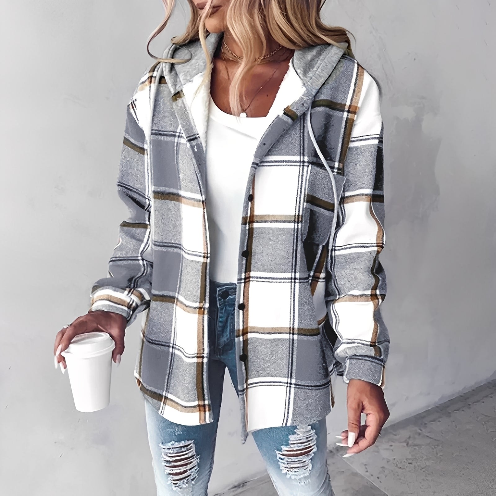 Brigitte | Cozy Plaid Jacket