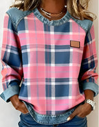 Avery | Plaid Denim Sweater