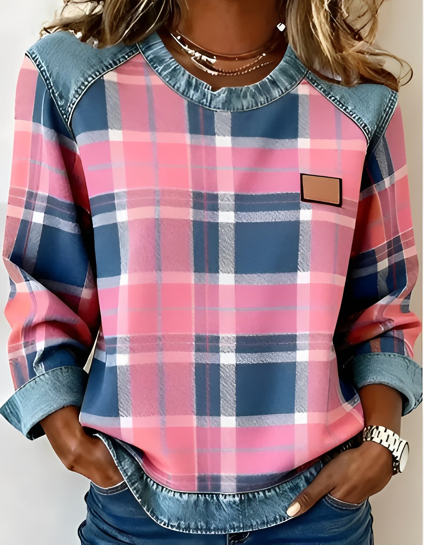 Avery | Pull en jean écossais