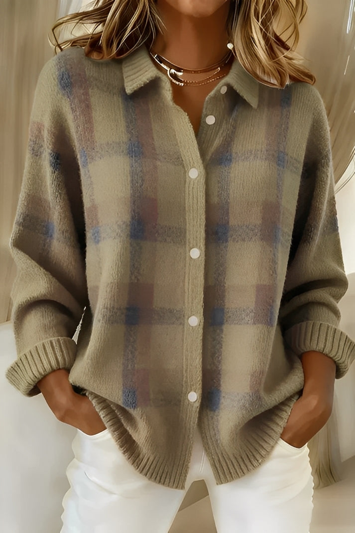 Denise | Plaid Knit Cardigan