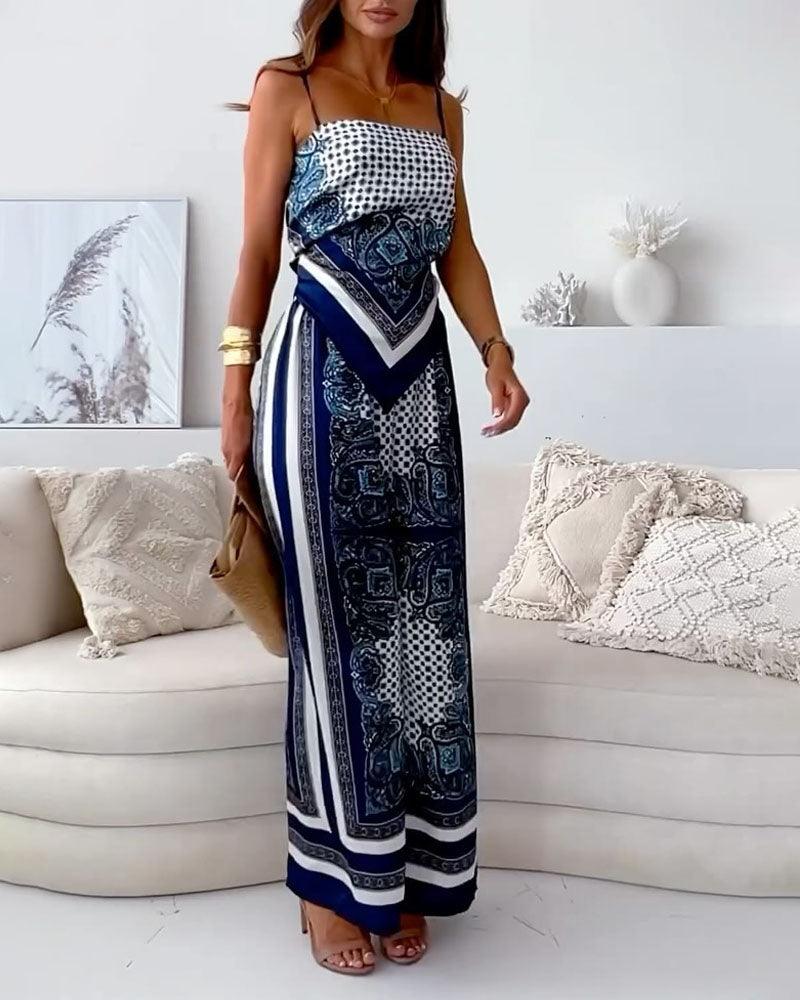 Helen | Ensemble de vêtements à la mode avec débardeur et pantalon prêt pour les vacances