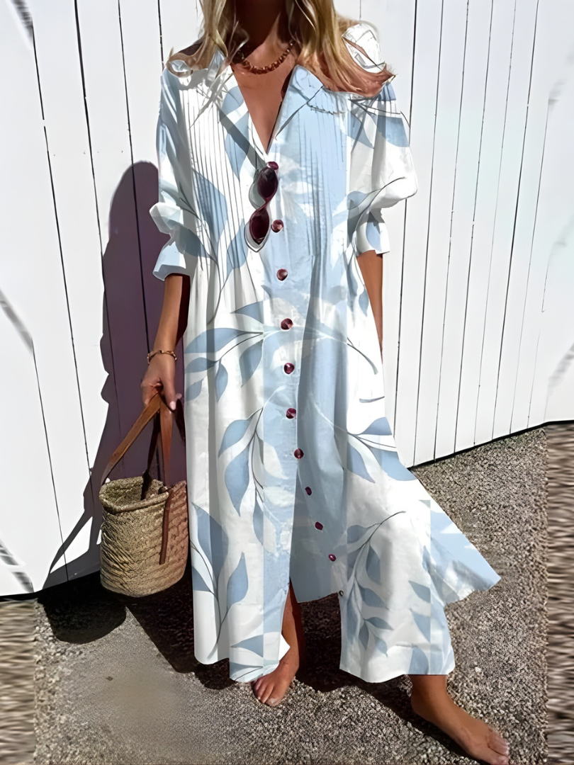 Faryvella™ | Robe longue décontractée à motif artistique