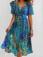 LAVINA™ – Vibrant Boho Midi Dress