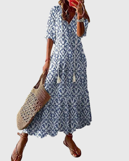 Sofia | Robe Maxi Vintage Bohème d'Été