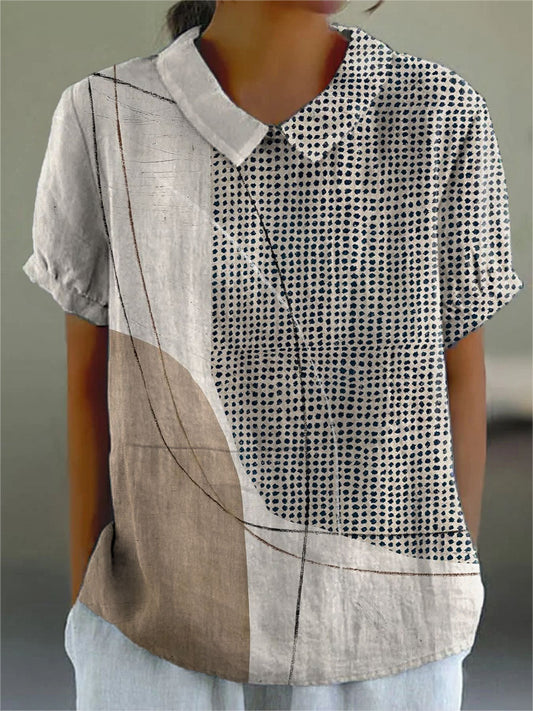 Lana | Chemise avec des Points et des Lignes Abstraits