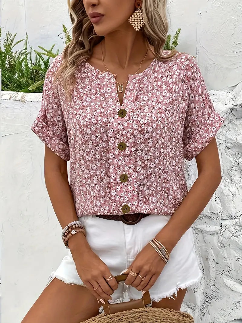 Zeylia™ | Chic Floral Print Blouse