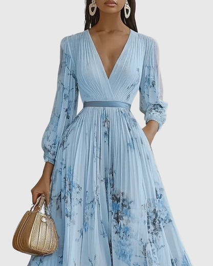 Rowella | Robe longue plissée élégante