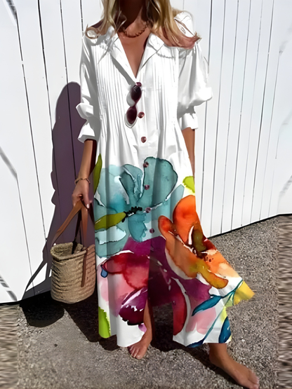 Faryvella™ | Robe longue décontractée à motif artistique