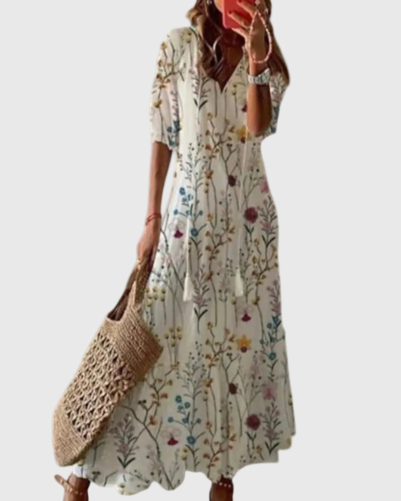 Sofia | Robe Maxi Vintage Bohème d'Été