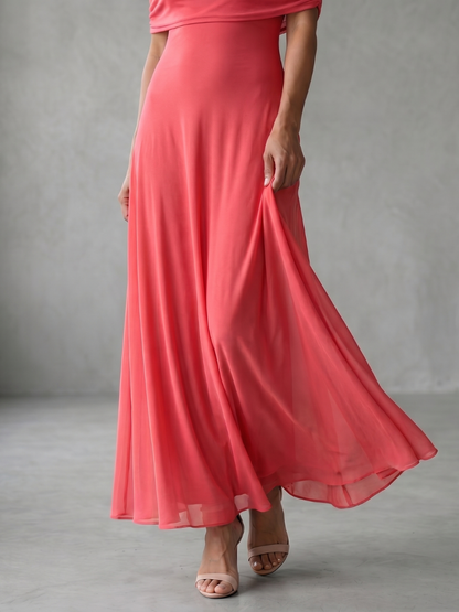 Juin | Robe Midi Drapée à Épaules Nues