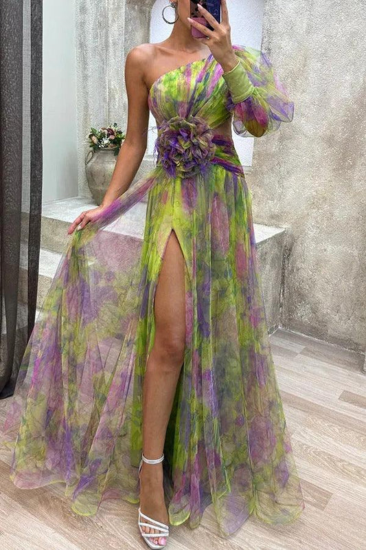 Grace | Robe Maxi Plissée Florale d'Évasion Estivale