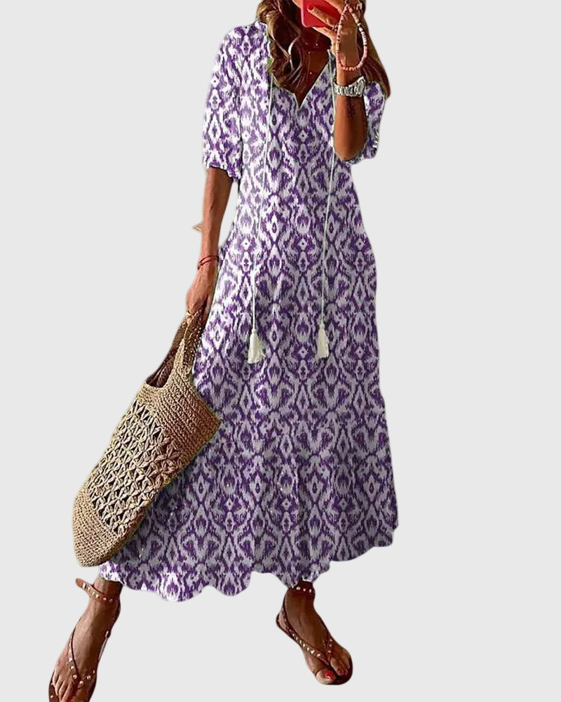 Sofia | Robe Maxi Vintage Bohème d'Été