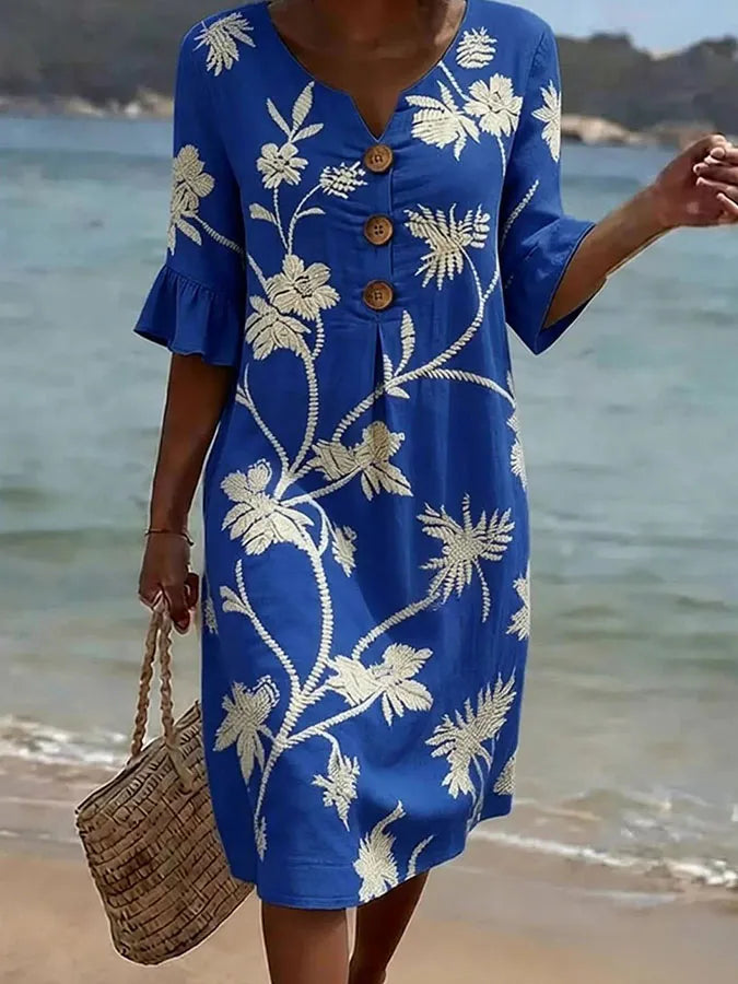 Robe décontractée pour femme avec imprimé floral.