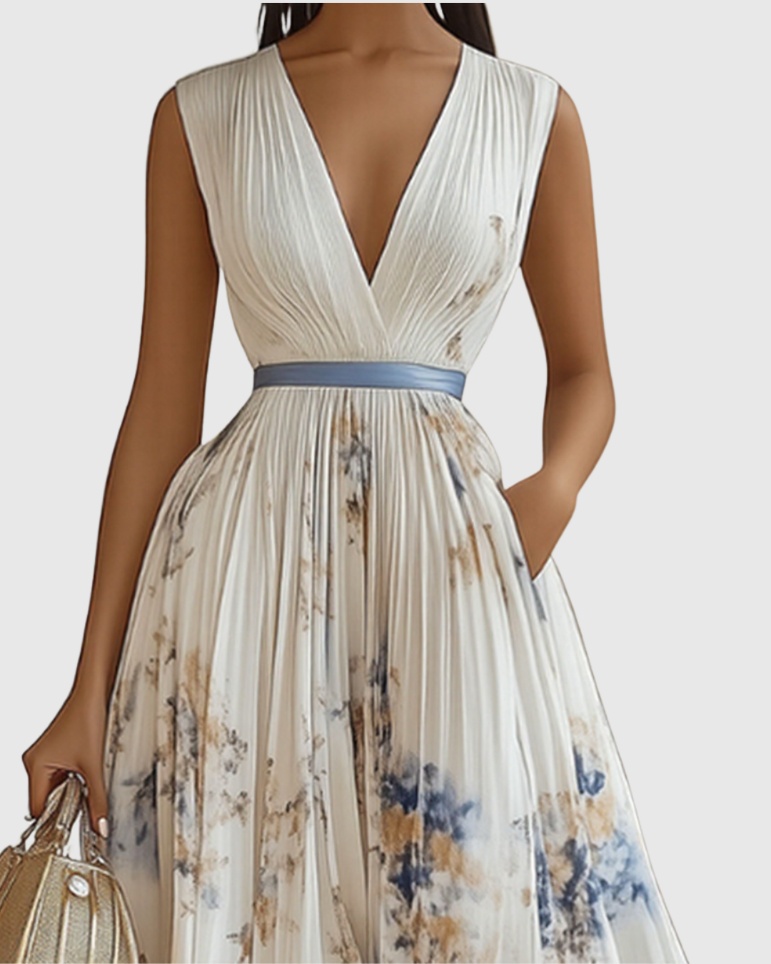 Rowella | Robe longue plissée élégante